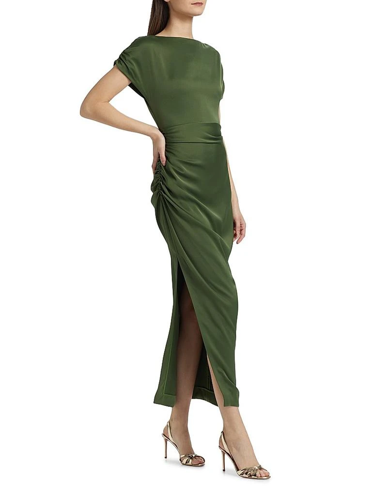 heavy satin bridesmaid dress Lela Rose Green Silk Dress sz 10 l Michael's Luxury Consignment  Michael's  Consignment NYC