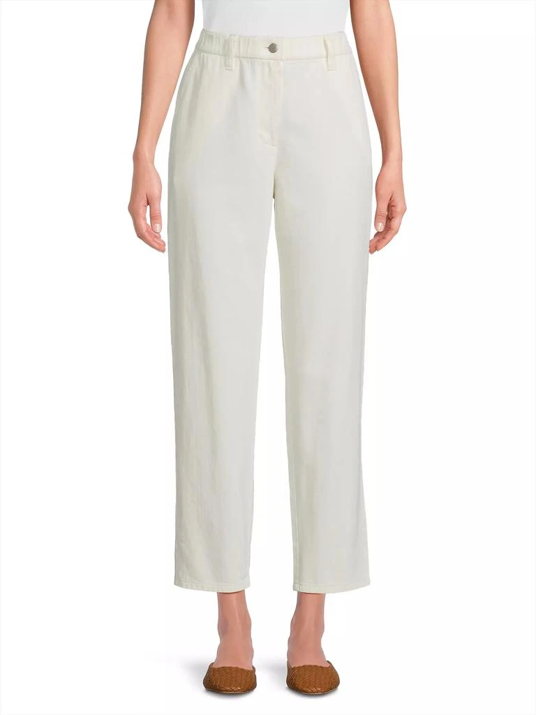 Eileen Fisher Tapered Cotton Ankle Pants 3