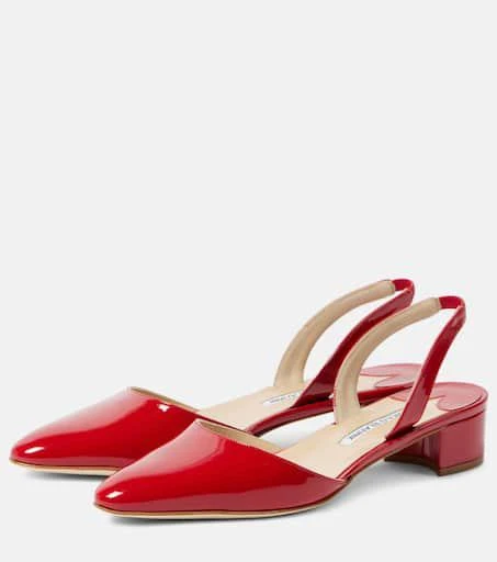 Manolo Blahnik Aspro 30 patent leather slingback pumps 4