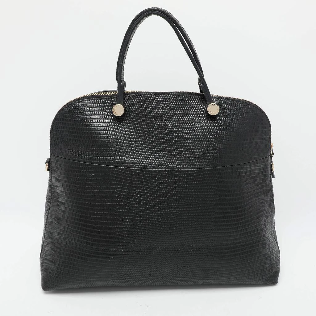 Furla Furla Black Textured Leather Piper Dome Satchel 4