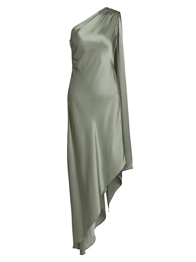 LAPOINTE Satin One Shoulder Dress | Jade / 8 LAPOINTE Satin One Shoulder Dress | Jade / 8