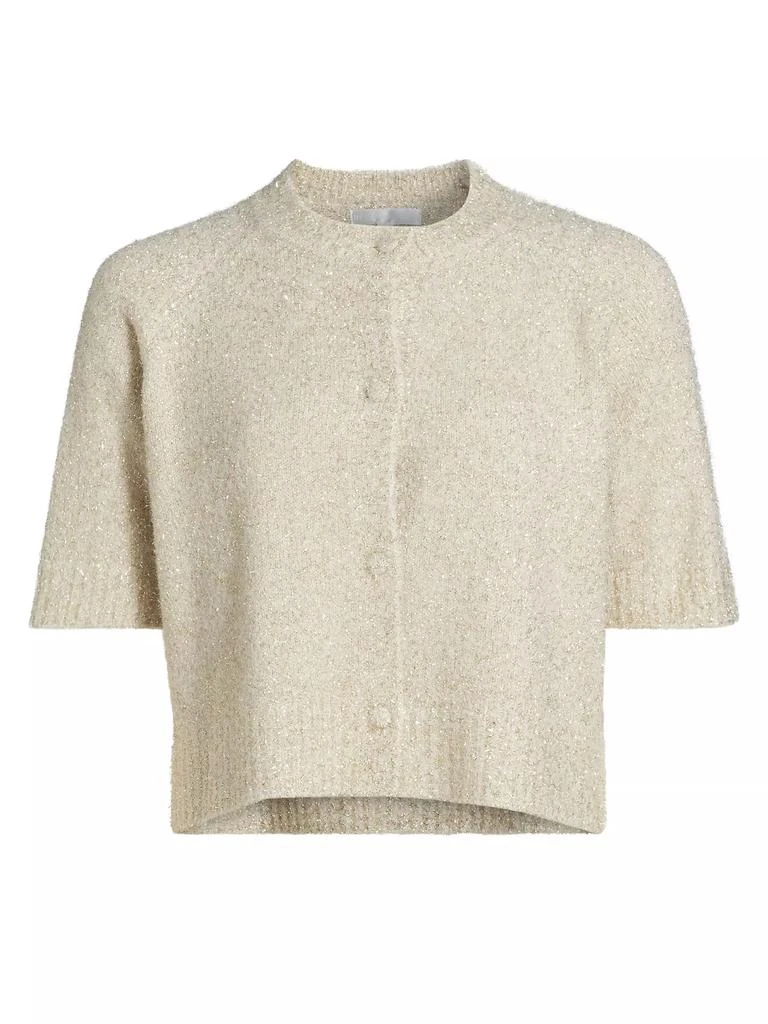 Design History Metallic Knit Short-Sleeve Cardigan 1