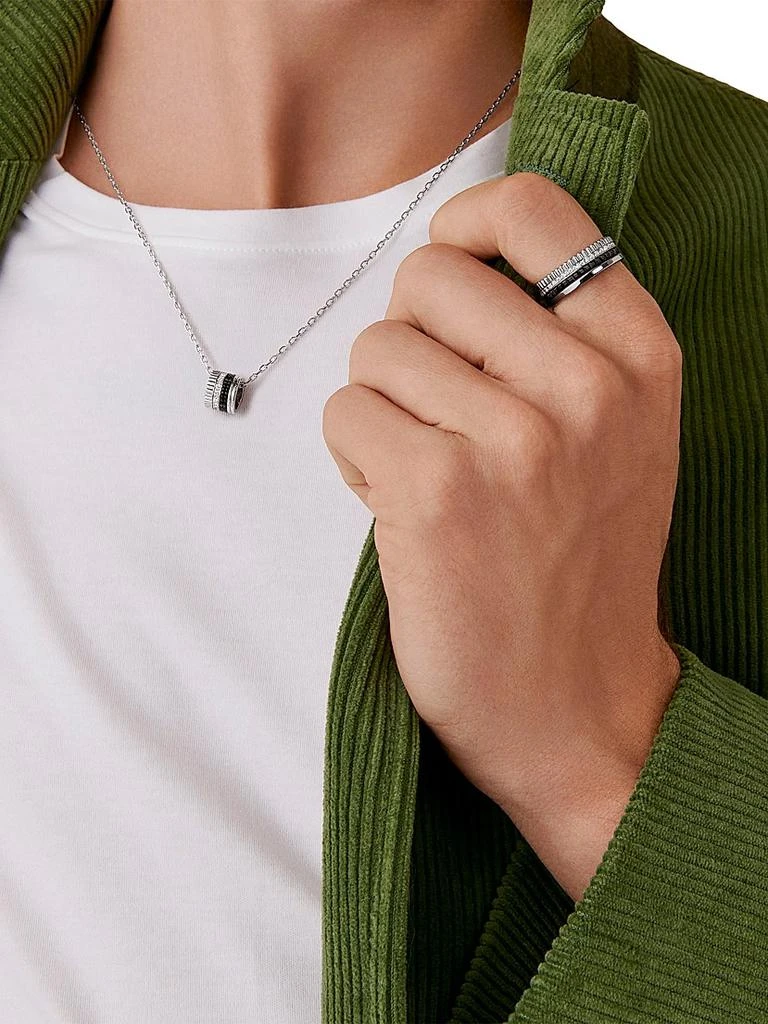 Boucheron Unisex Quatre Black Edition 18K White Gold, 0.24 TCW Diamond & PVD Pendant Necklace 2