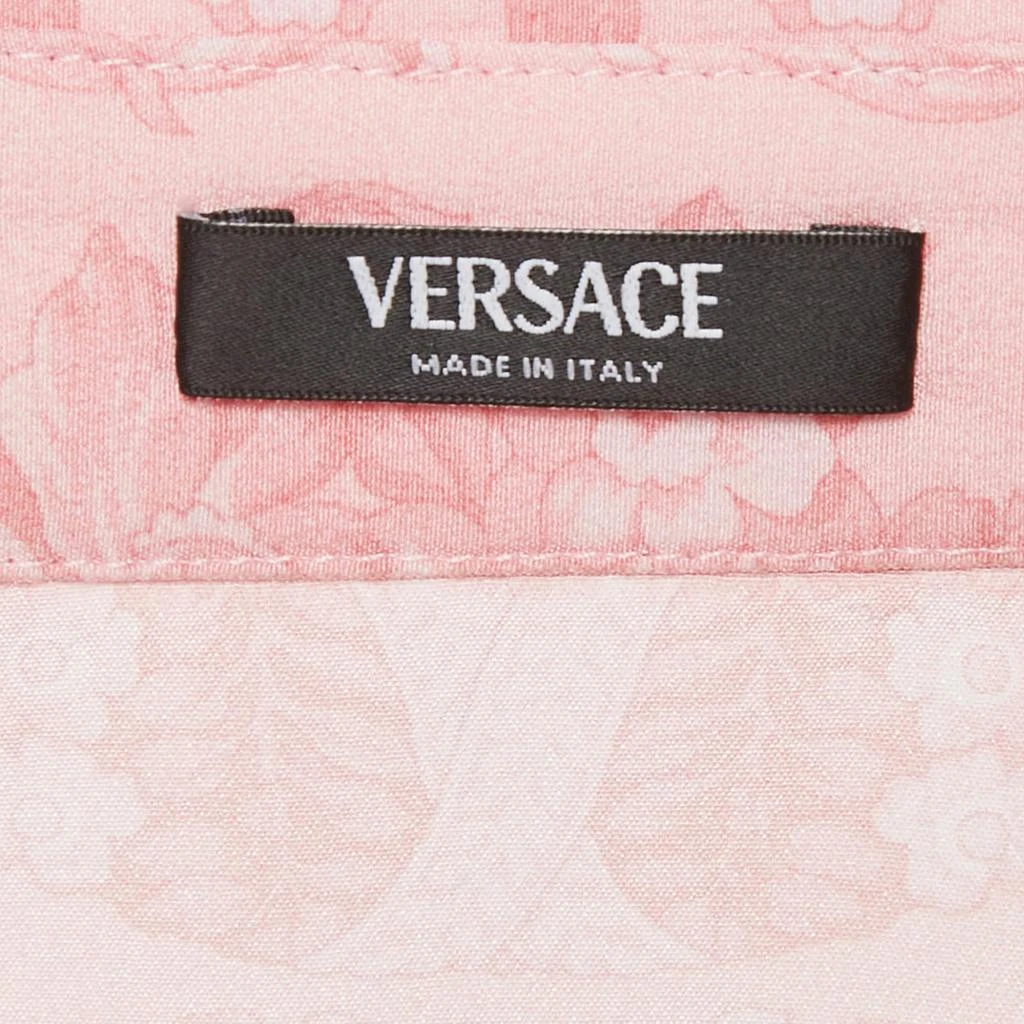 Versace Versace Pink Barocco Print Silk Shirt and Skirt Set S 5