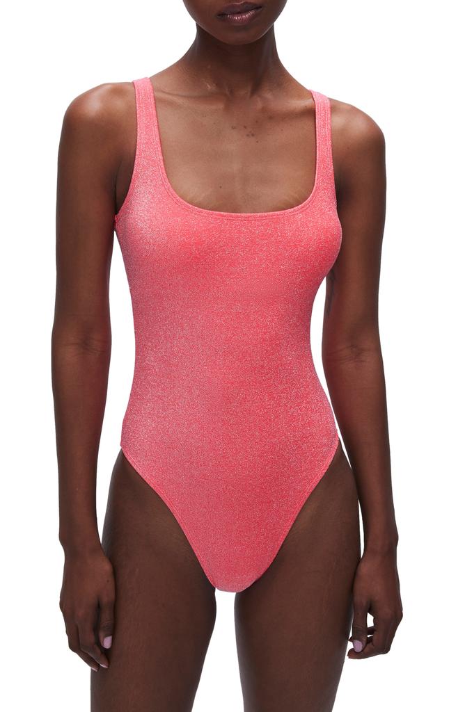 Good American Sparkle Metallic One-Piece Swimsuit