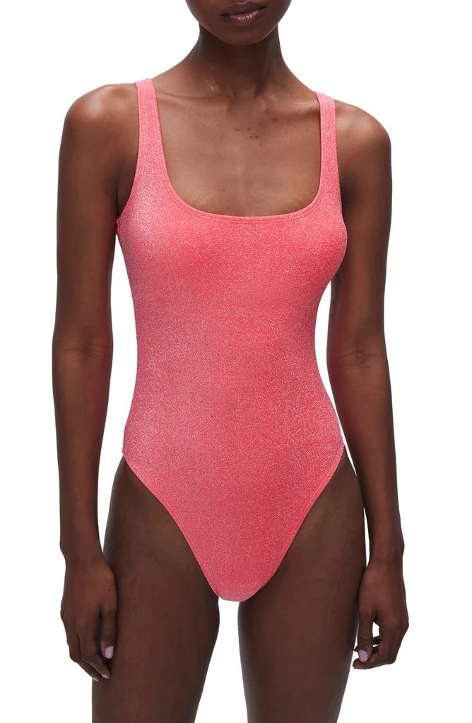 Good American Sparkle Metallic One-Piece Swimsuit 1