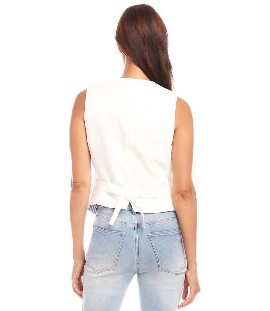Karen Kane Stripe Button Up Vest