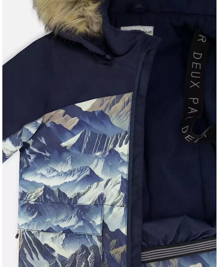 Deux par Deux Boy Two-Piece Play Snowsuit with Printed Colorblocked Jacket Navy Blue - Toddler|Child 3