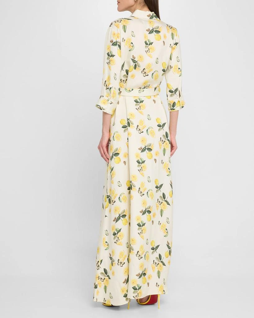Evi Grintela Valerie Belted Lemon-Print Maxi Shirtdress 3