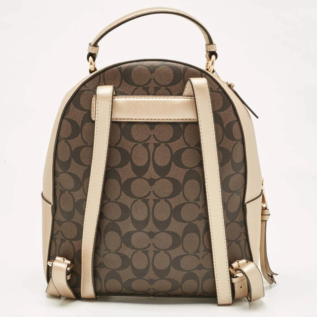 Coach Coach Gold/Brown Signature Coated Canvas and Leather Jordyn Backpack 4