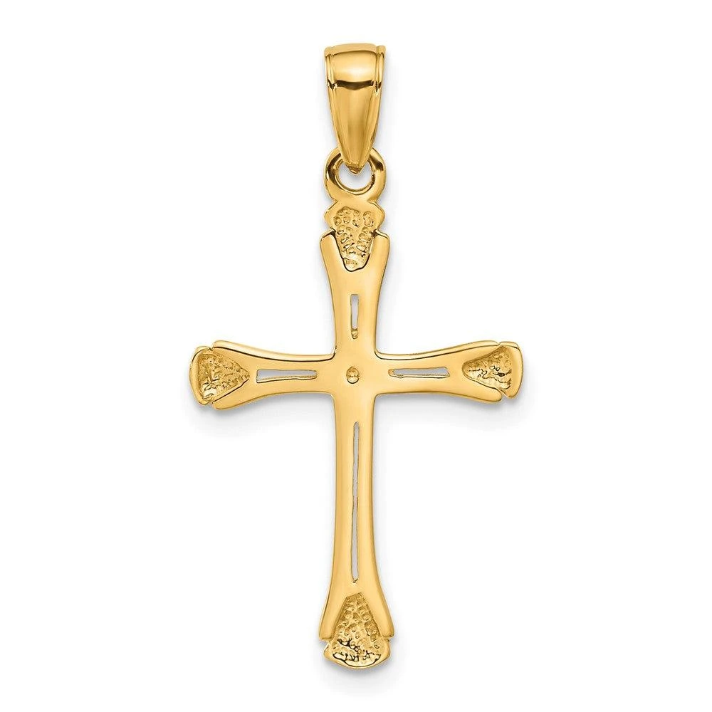 Diamond2Deal 10k Yellow Gold Cross with Triangle Tips Pendant 4