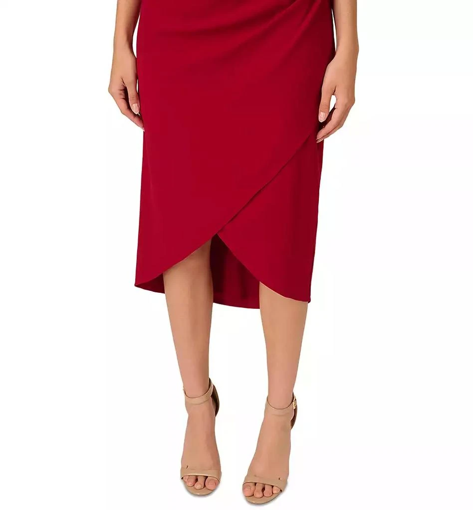 Adrianna Papell Women's Beaded Crepe Faux-Wrap Dress 4