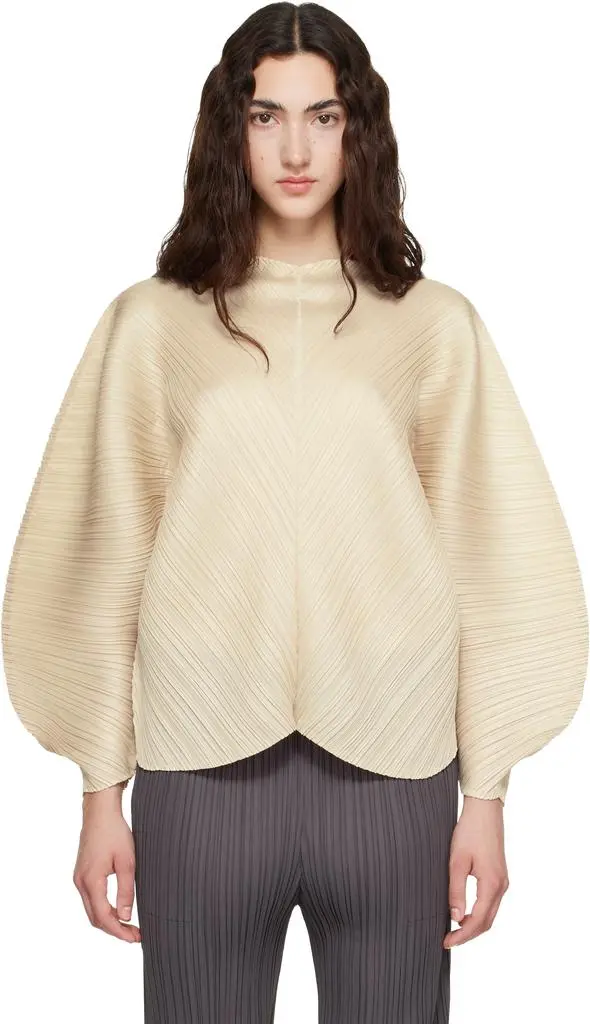 Pleats Please Beige Coast Blouse