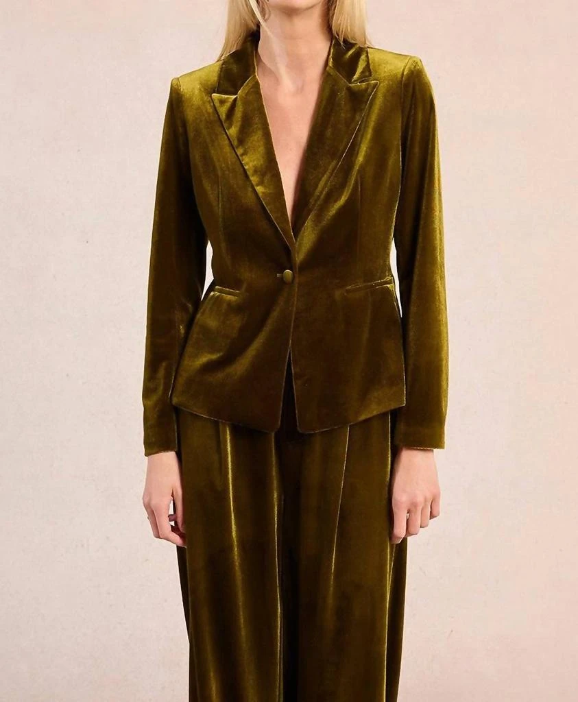 Molly Bracken Molly Bracken - Straight Velvet Knitted Blazer