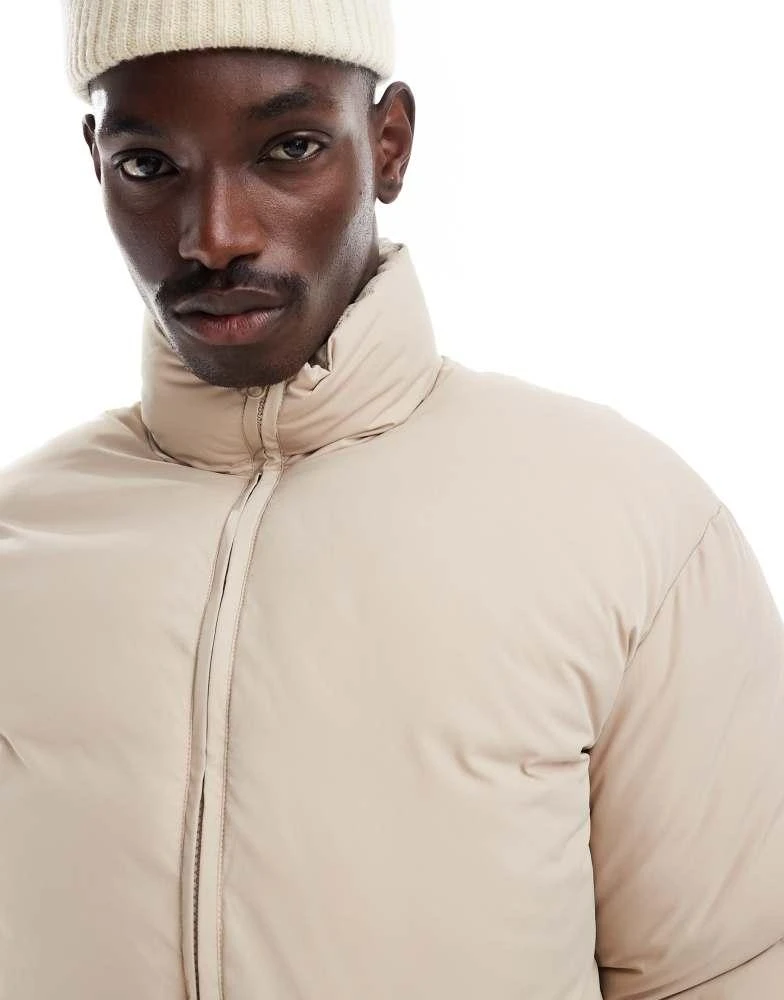 ADPT ADPT cropped puffer jacket in beige 3