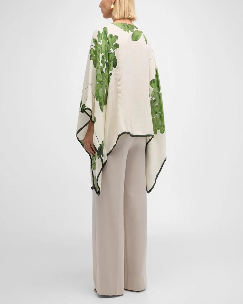 Rani Arabella Placed Flower Cashmere-Blend Printed Poncho 4