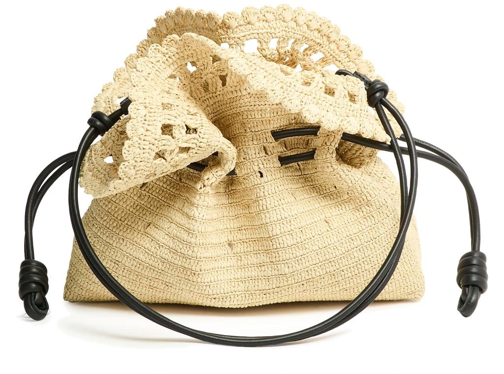 Loewe Flamenco Ruffles medium clutch in raffia 2