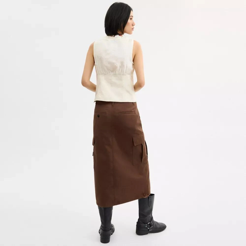 COACH® Cargo Maxi Skirt In Organic Cotton 3