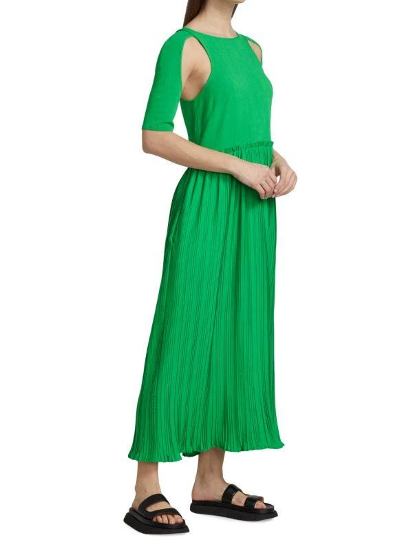 Deveaux New York Adina Pleated Shoulder Cut Out Midi-Dress 3