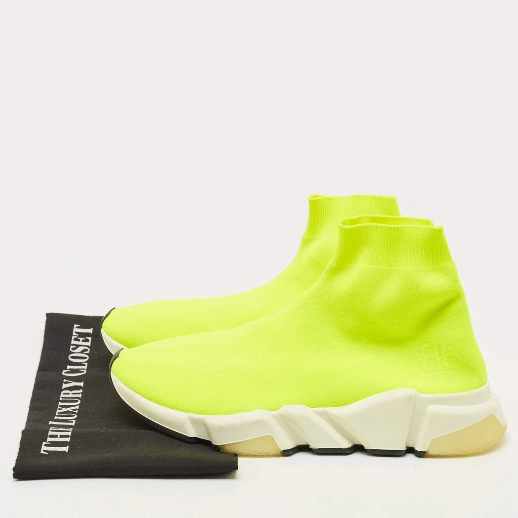 Balenciaga Neon Yellow Knit Fabric Speed Trainer Sneakers  display picture 2