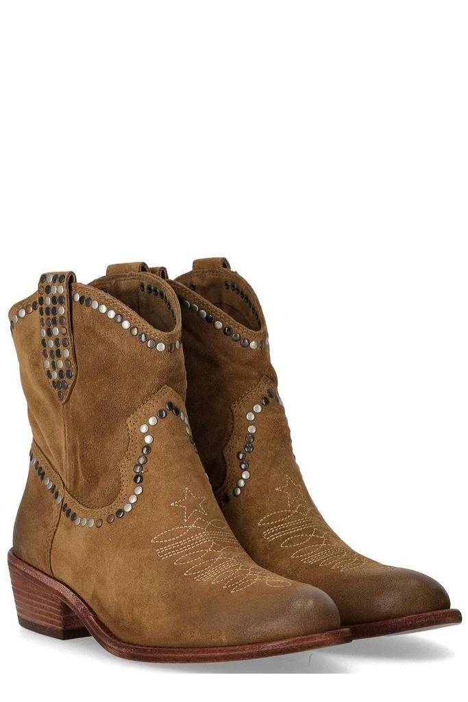 Ash Ash Stud Embellished Embroidered Ankle Boots 3