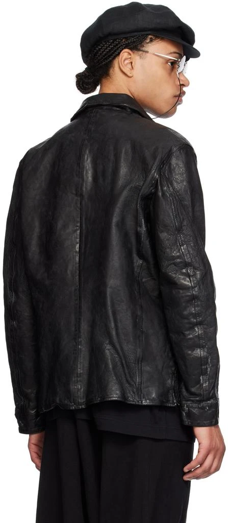 YOHJI YAMAMOTO Black Waxed Leather Jacket 3