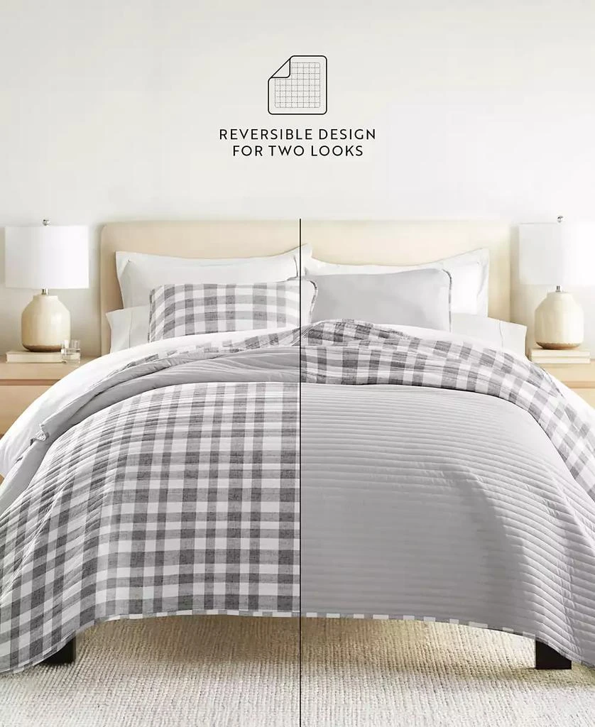 IENJOY HOME Watercolor Plaid Reversible 2-Pc. Quilt Set 3