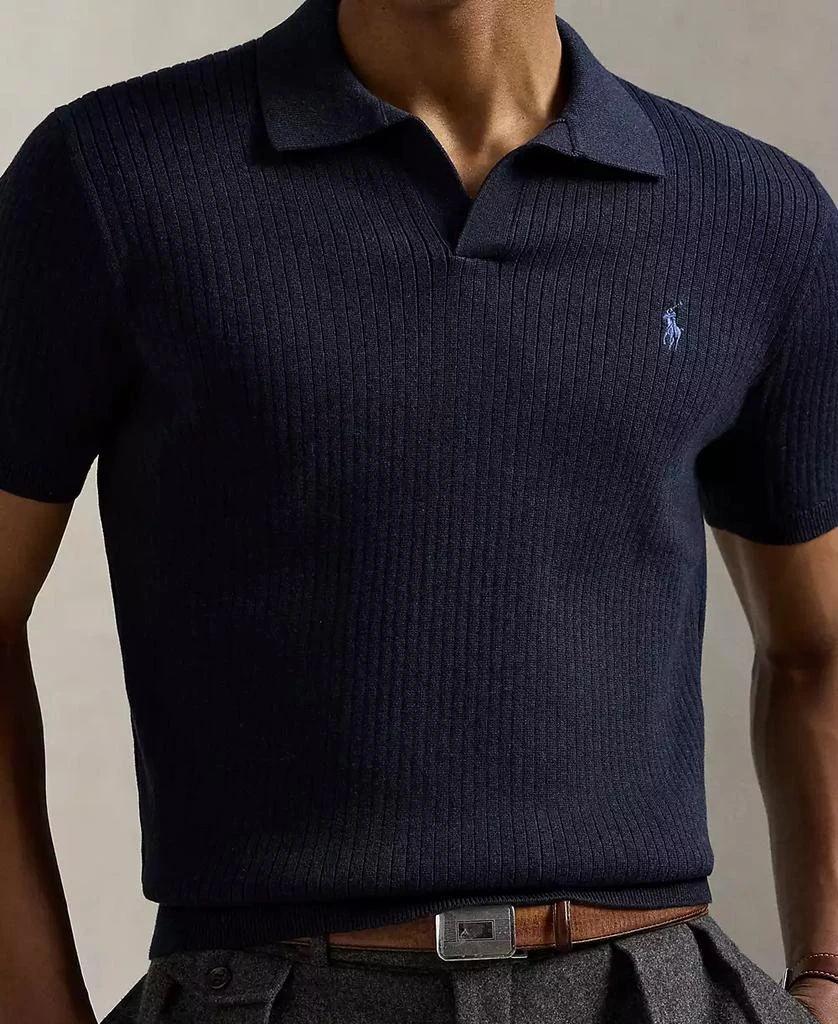 Ralph Lauren Men
s Rib-Knit Cotton Polo-Collar Sweater 3