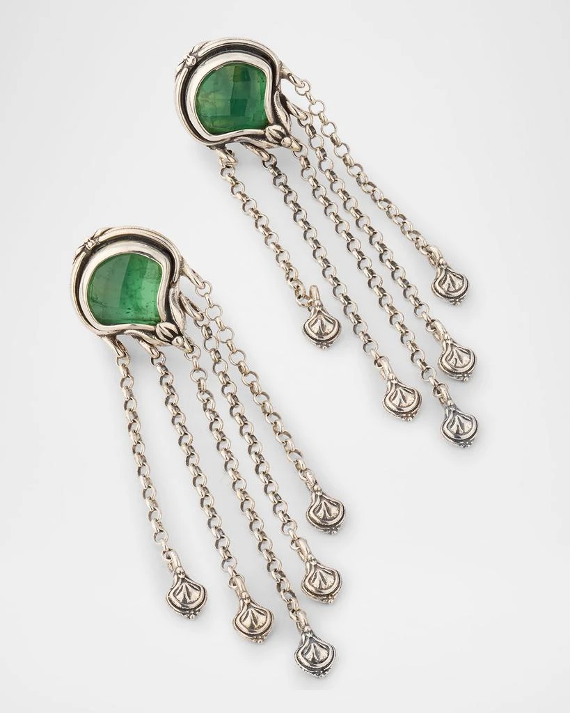 Konstantino Ivy Rock Crystal, Aventurine and MOP Triplet Dangle Earrings 3