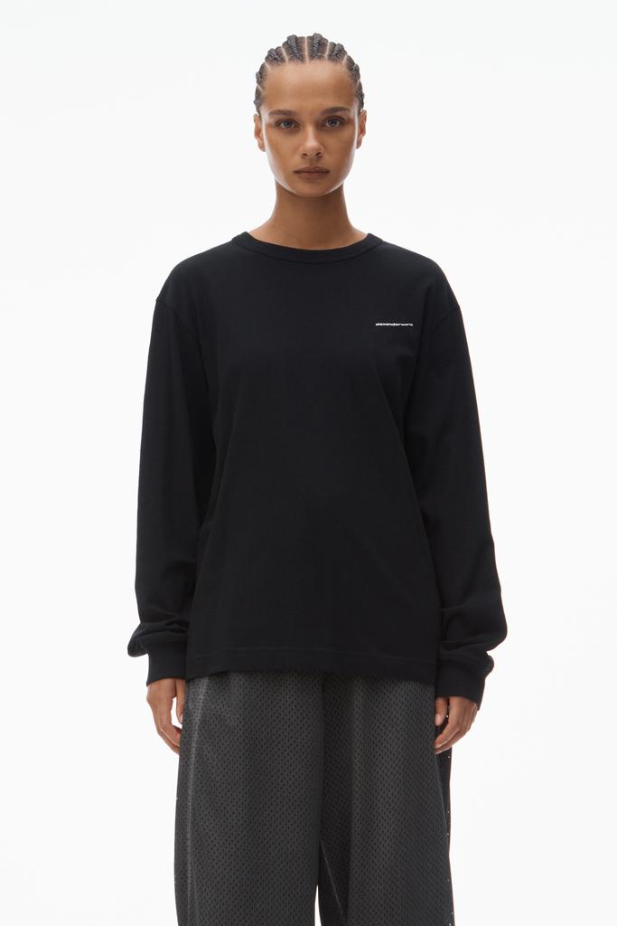 Alexander Wang LONG SLEEVE TEE IN HIGH TWIST JERSEY