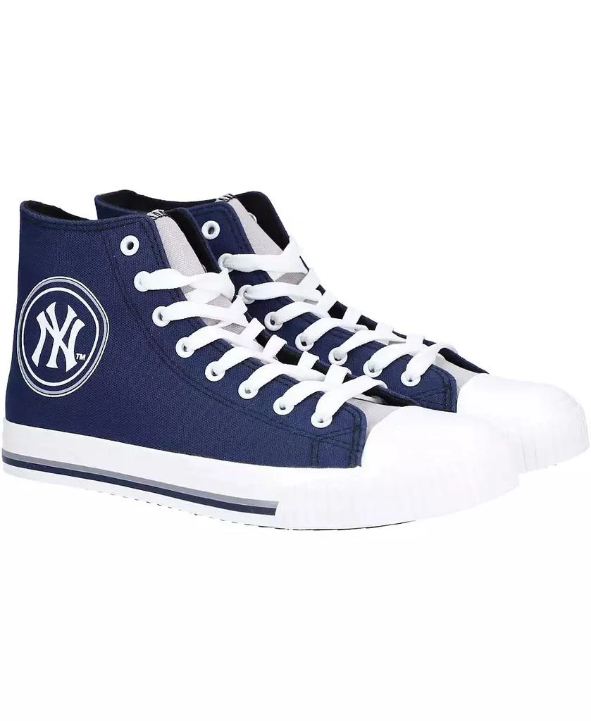 FOCO Men's New York Yankees High Top Canvas Navy Sneakers 1