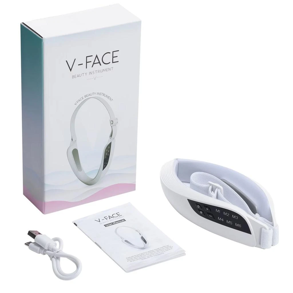 ERUULE Electric V-Face Lifting Device with 6 Modes and 8 Levels of EMS Micro-Current for Firming and Double Chin Reduction 1