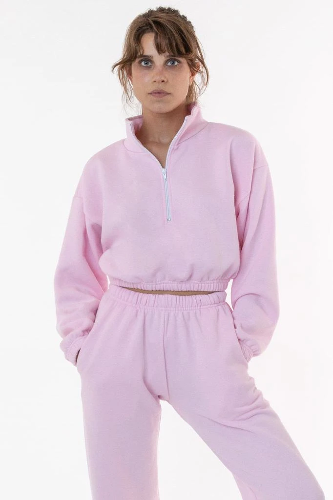 Los Angeles Apparel F396 - Flex Fleece Half Zip Cropped Pullover 9