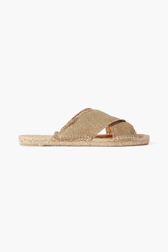 CASTAÑER Palmera frayed metallic canvas espadrille sandals