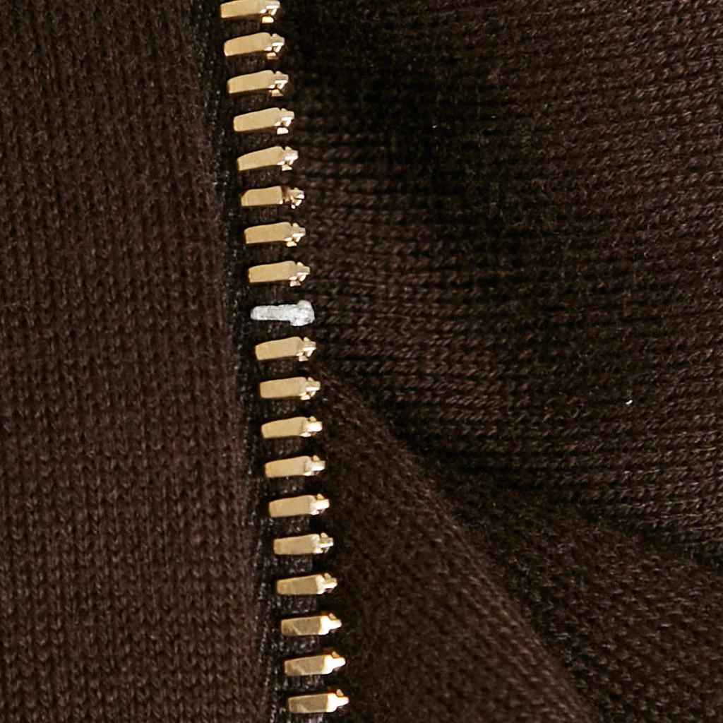 Louis Vuitton Louis Vuitton Brown Cotton Knit Zip-Up Jacket XL 3