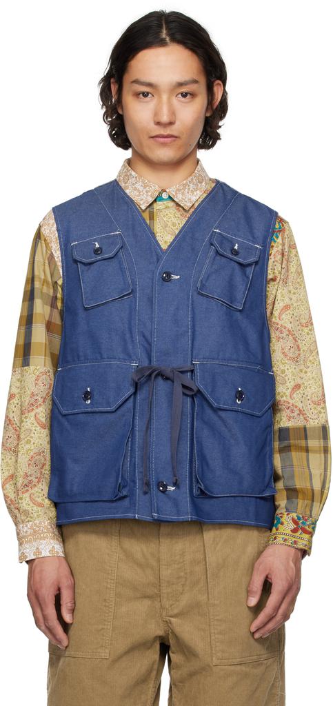 Engineered Garments Blue C-1 Denim Vest - Gilets