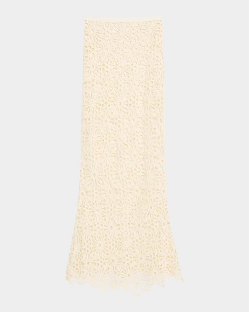 Norma Kamali Obie Floral Crochet Maxi Skirt 1