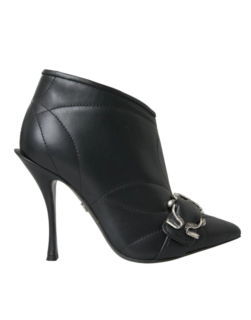 Dolce & Gabbana Dolce & Gabbana Black Devotion Quilted Buckled Boots Shoes 1