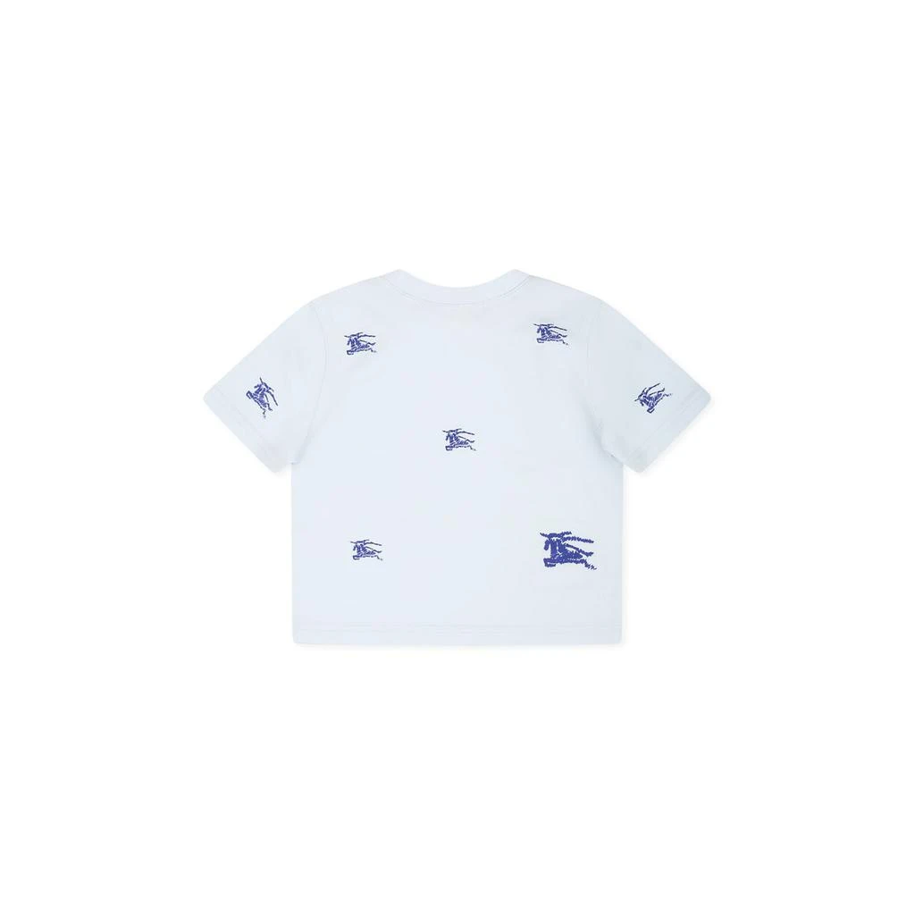 Burberry Light Blue T-shirt For Baby Boy With Equestrian Knigh 1