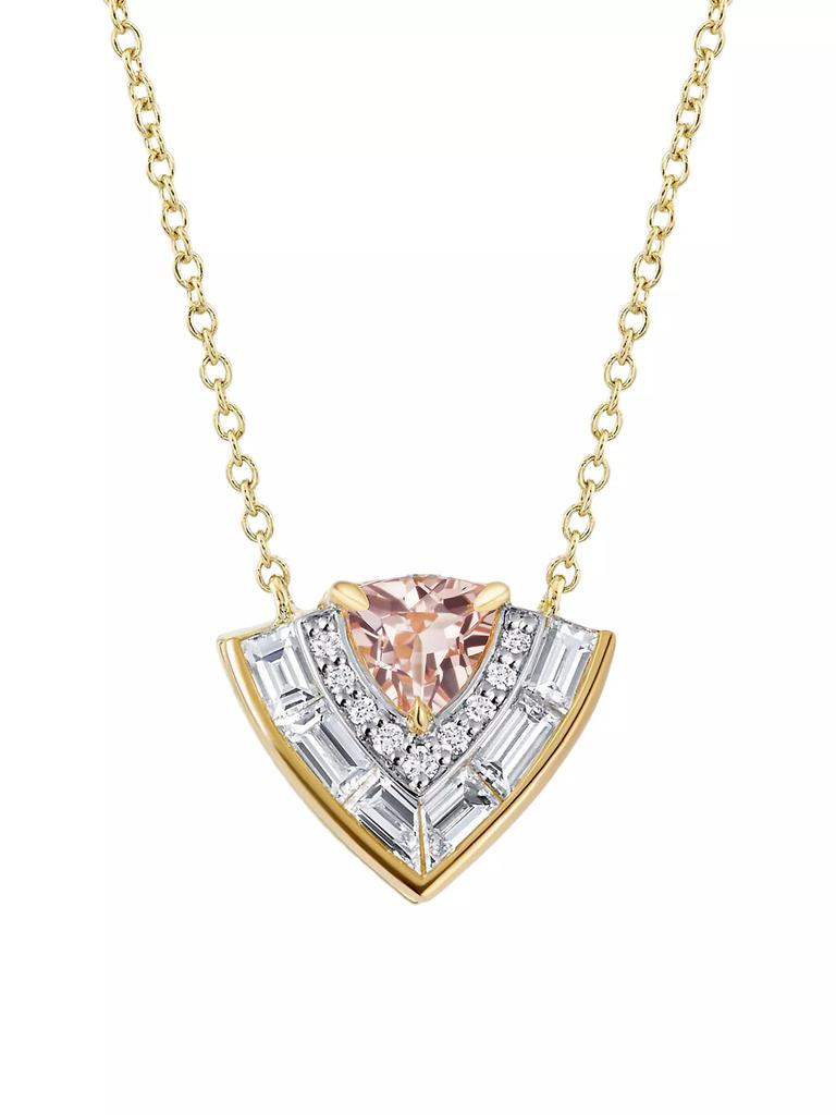 Emily P. Wheeler Signature 18K Yellow Gold, Morganite & Diamond Tiered Pendant Necklace