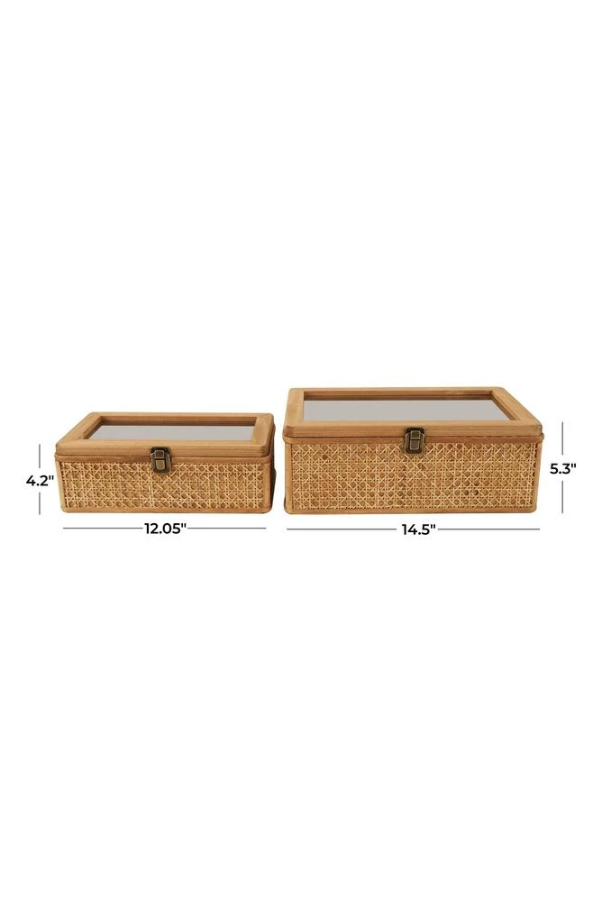 UMA Contemporary Set of 2 Natural Rattan Boxes 9