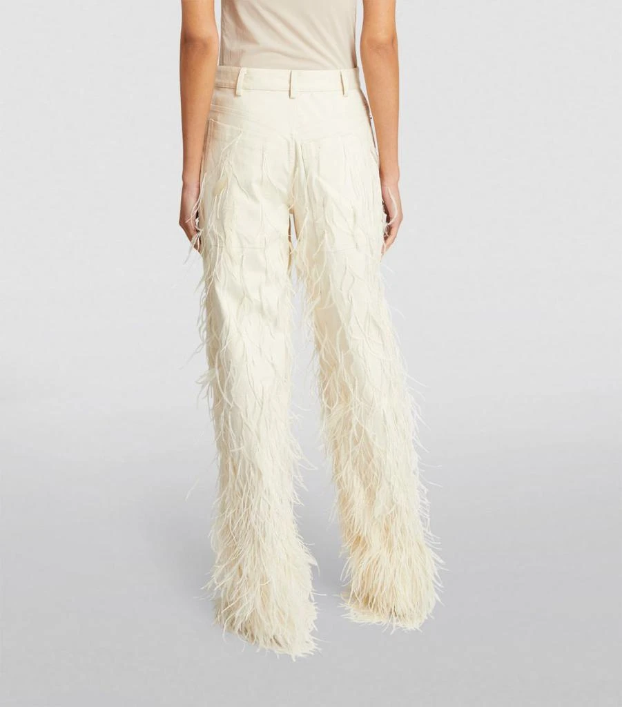 LAPOINTE Feather-Trim Straight Jeans 4