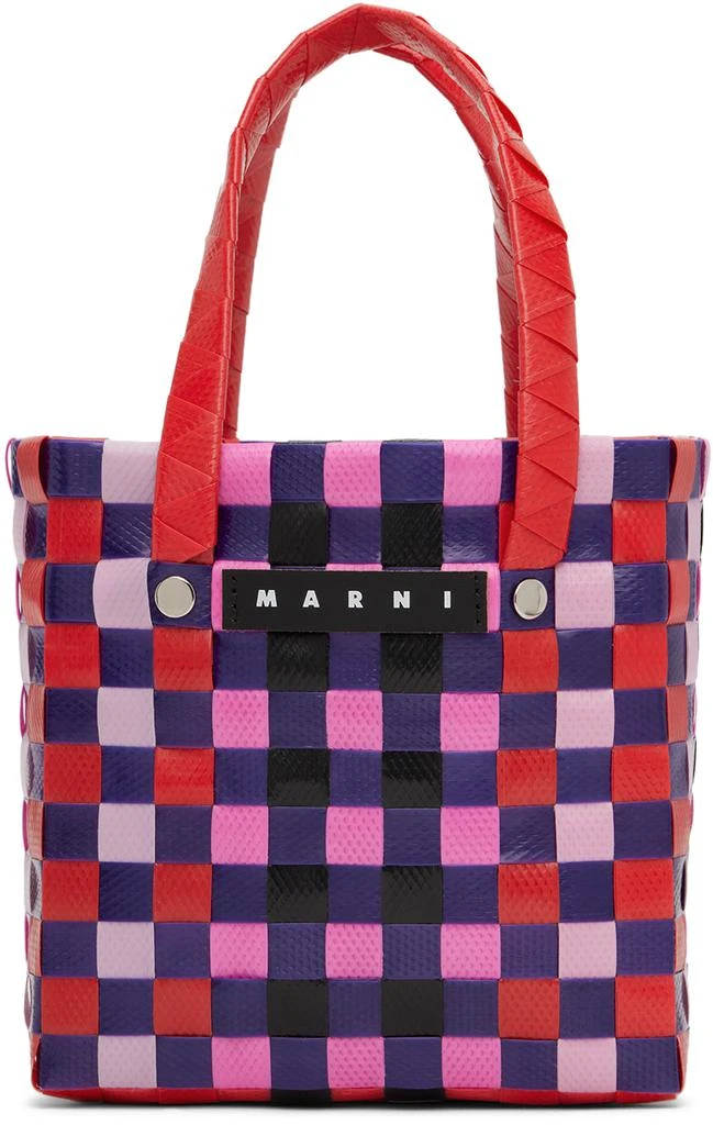 Marni Kids Pink & Purple Micro Basket Tote 1