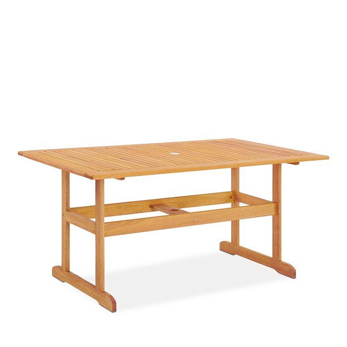 Modway Hatteras 59" Rectangle Outdoor Patio Eucalyptus Wood Dining Table