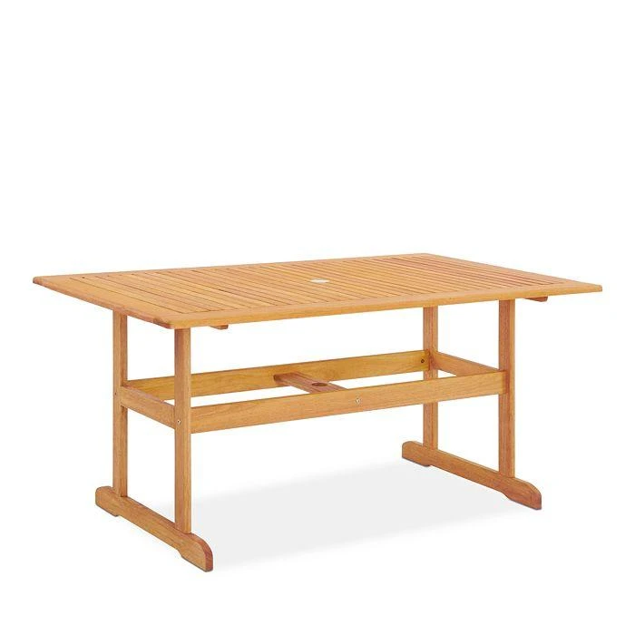 Modway Hatteras 59" Rectangle Outdoor Patio Eucalyptus Wood Dining Table 1