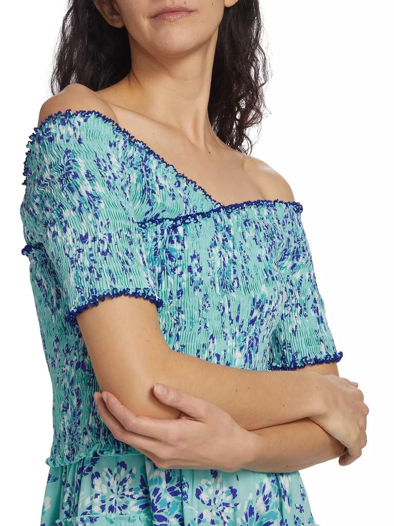 Poupette St Barth Soledad Floral Smocked Minidress 6