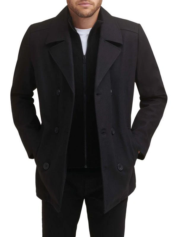Kenneth Cole Double Breasted Bib Peacoat 1