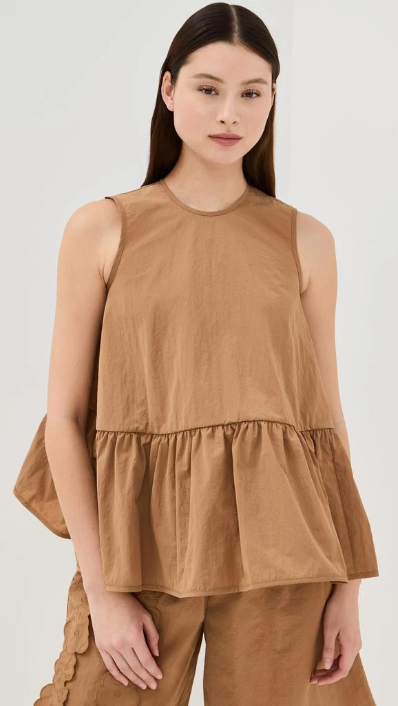 CECILIE BAHNSEN Asta Top Recycled Taffeta Chestnut 6