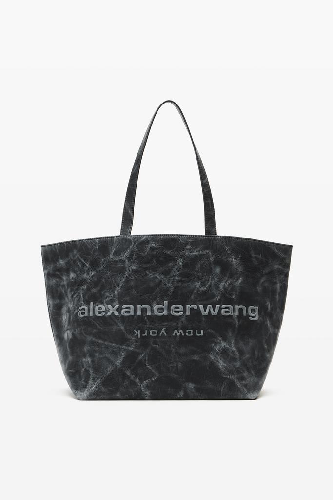 Alexander Wang Distressed Grey Leather Punch Tote