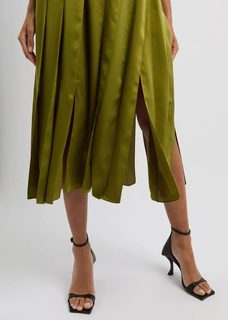 JW Anderson Pleated crepe de chine midi dress 5